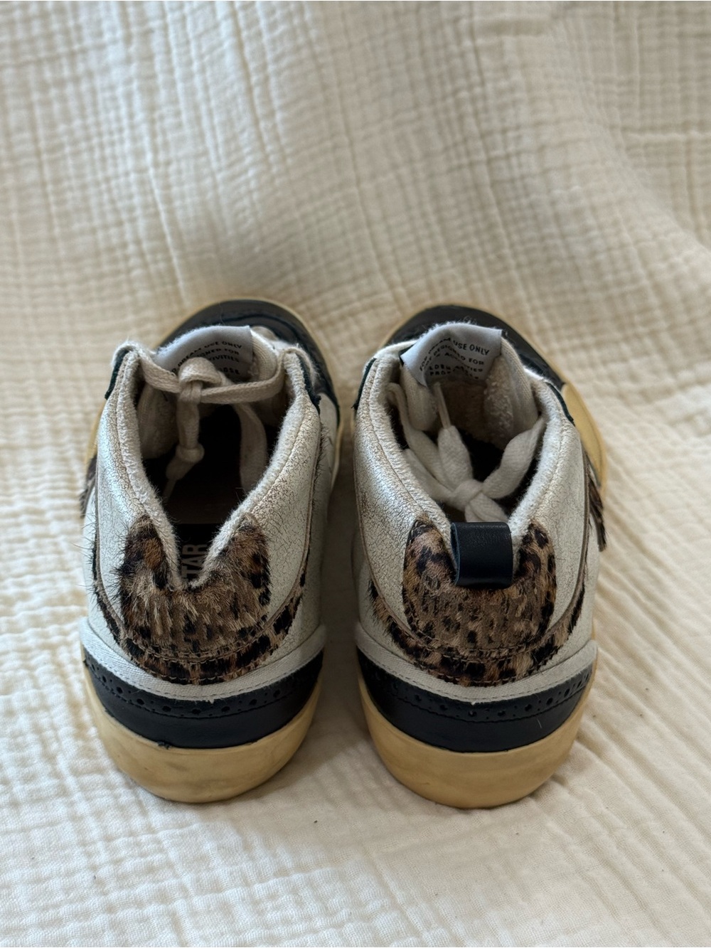 - Golden Goose Mid Star Sneaker in Tobacco, Black, & Beige Brown Leo BT - Picture 8 of 11